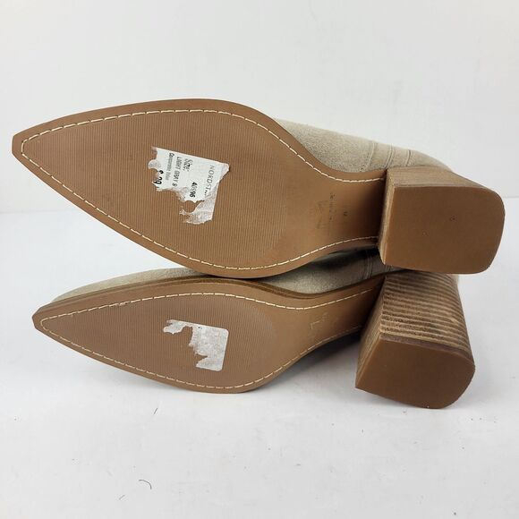 Marc Fisher Ltd Oshay Beige Suede Leather Pointed Toe Ankle Bootie Size 12M - Picture 10 of 11